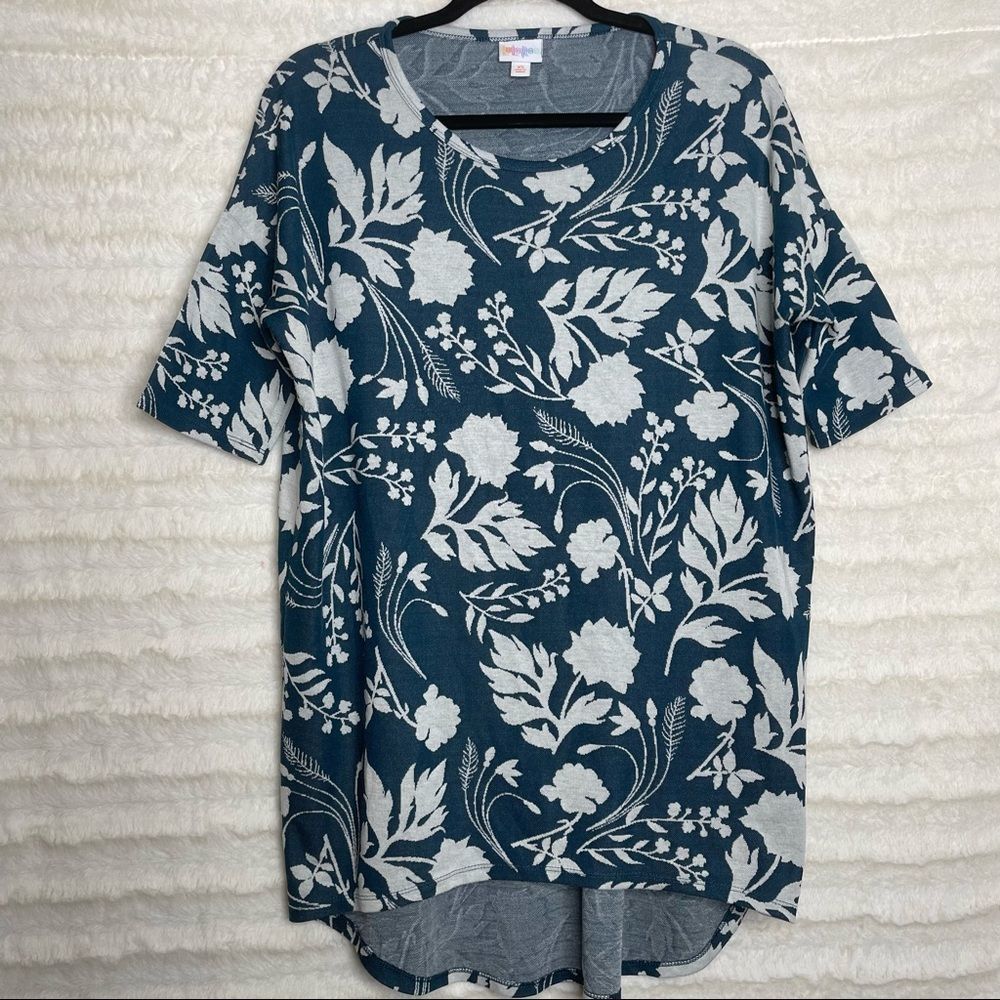 ✨ Lularoe XS Tunic Emerald Green Floral Hi Low Top Shirt NWOT